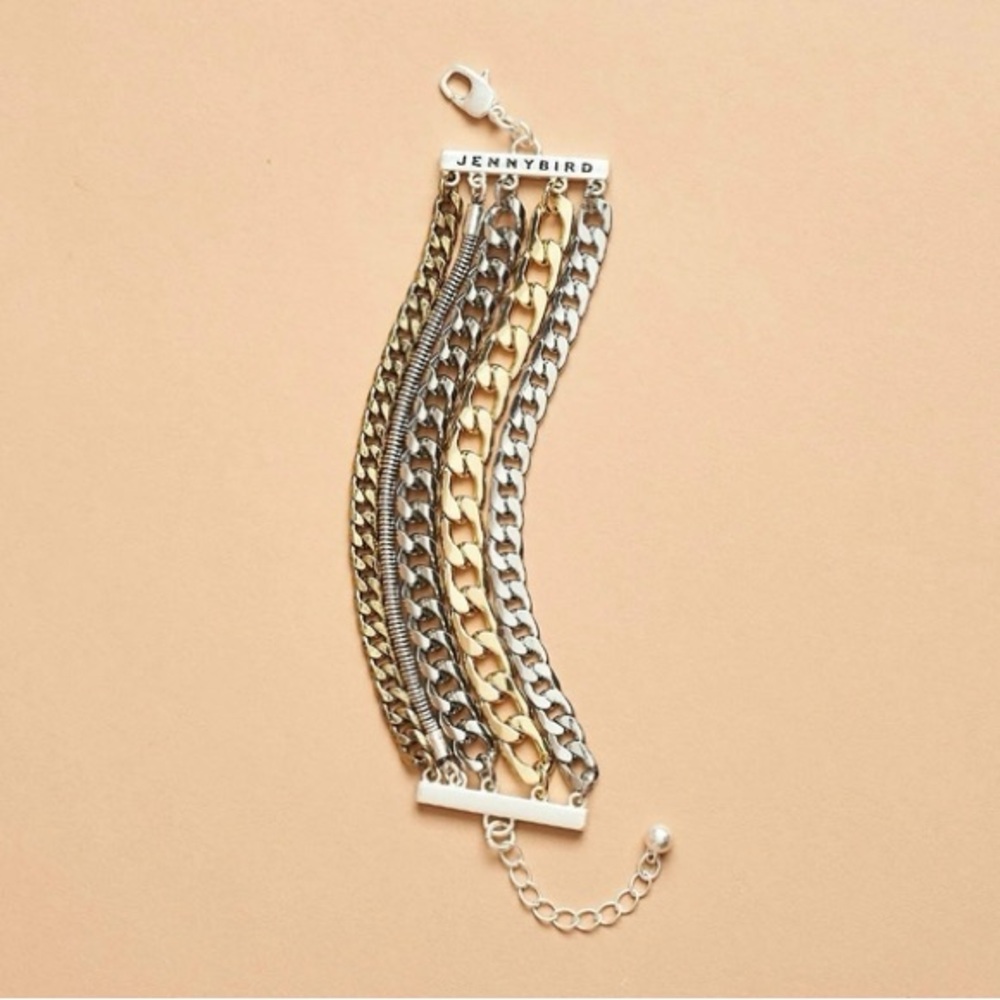 Jenny Bird Silver and Gold Multi-Chain Bracelet